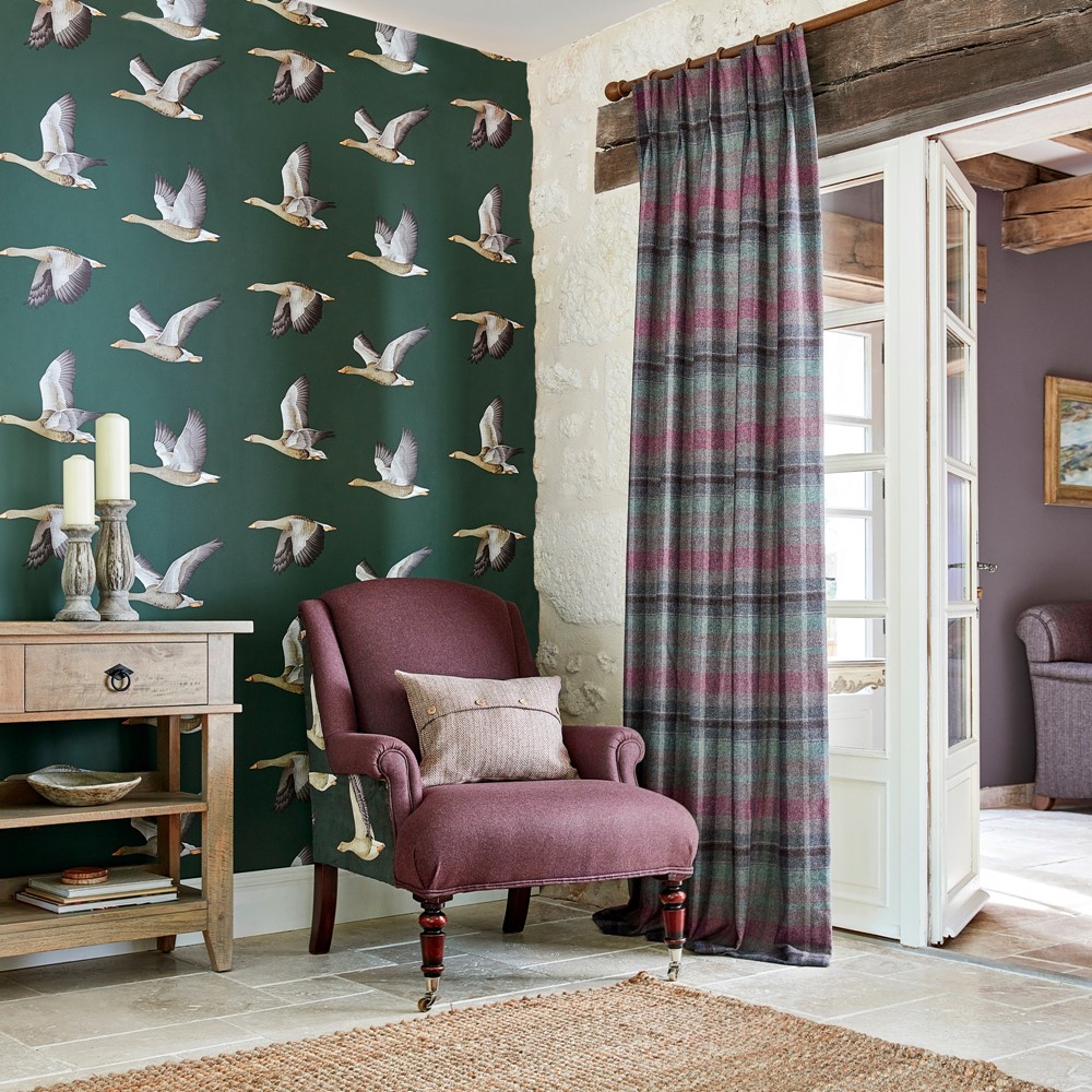 Elysian Geese Wallpaper 216608 by Sanderson in Amsterdam Green